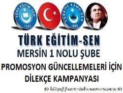 Türk Eğitim Sen Mersin 1 Nolu Şubeden Banka Promosyonu güncellemeleri için dilekçe kampanyası